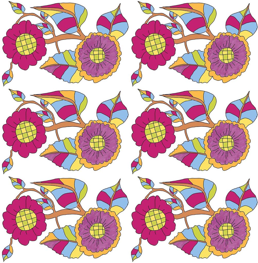 Brown flowers eighties colourway 1 1